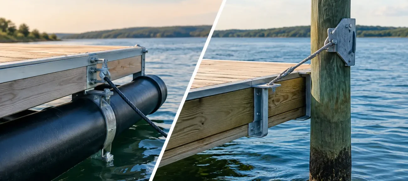 Pipe Anchors Versus Pile Anchors for Floating Docks